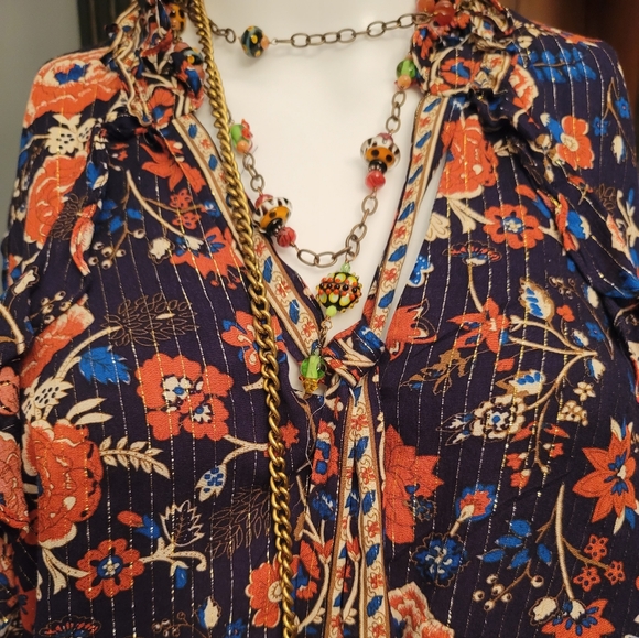 NWT Dance & Marvel Floral Fall Dress Sz L - Picture 8 of 11